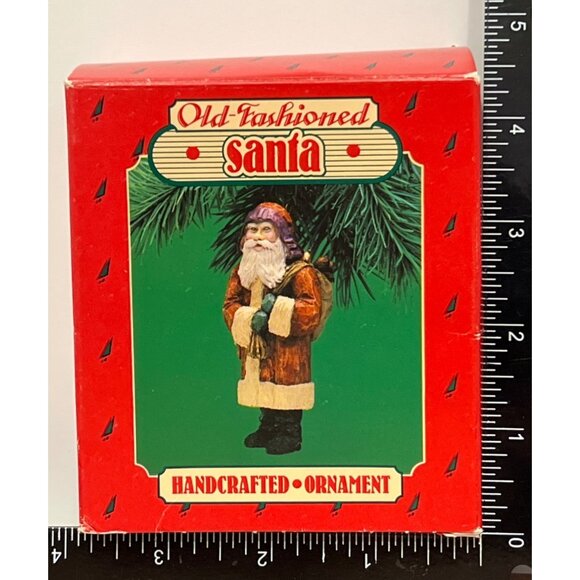 1986 HALLMARK KEEPSAKE ORNAMENT QXO440-3 OLD FASHIONED SANTA HANDCRAFTED - Picture 2 of 8
